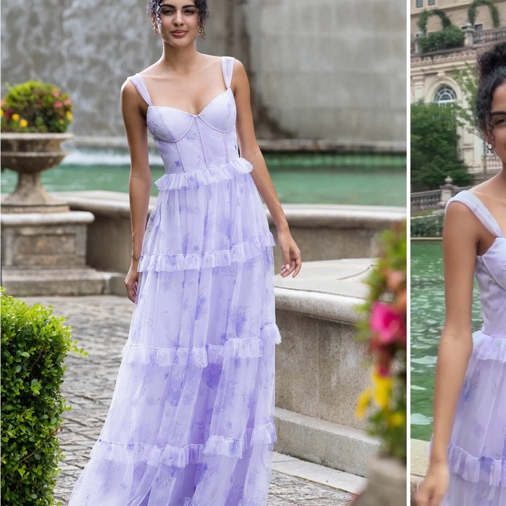 Elegant Lavender Maxi Dress 4 Never Worn